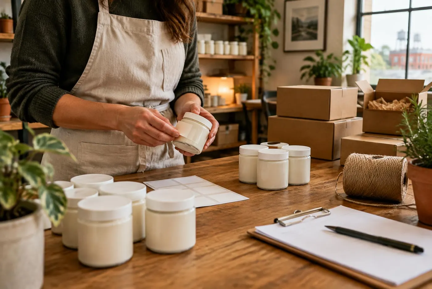 Packing FurHealth jars into shipping boxes